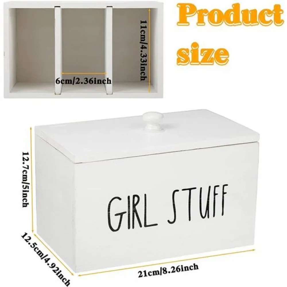Bathroom Organizer Tampon Storage Container for Bathroom (Blank Style)
